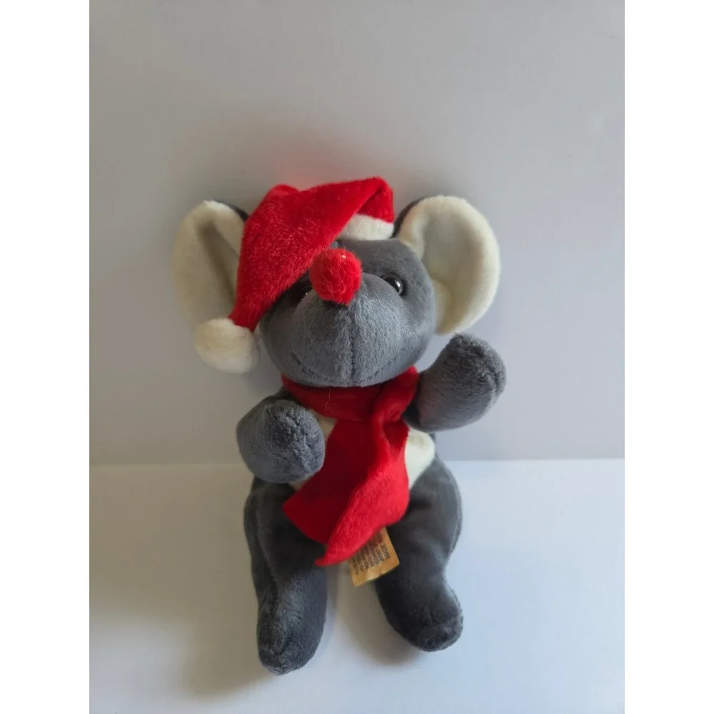DanDee Collector's Choice Bean Bag Friends Christmas Mouse Plush Santa Hat Scarf